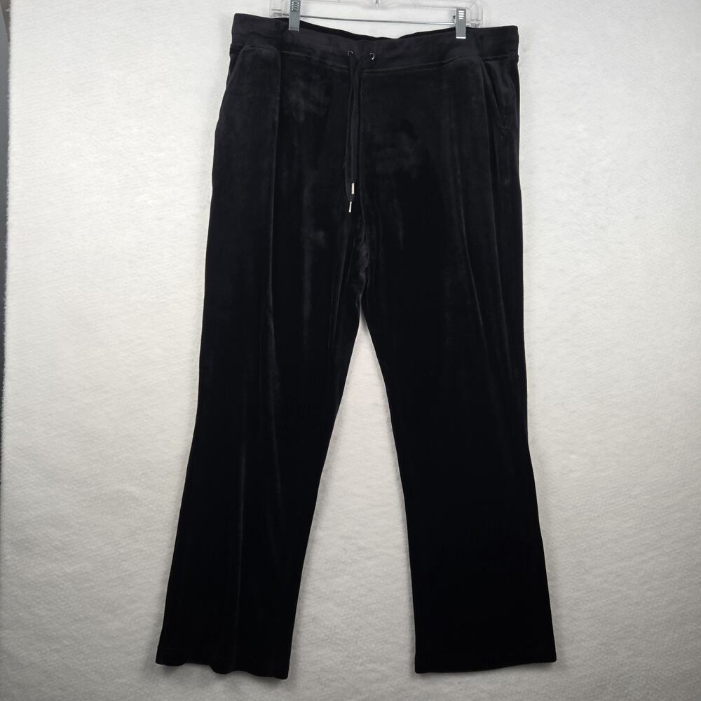 Gloria Vanderbilt Ladies' Jemma Ultra Soft Velour Pants Size XXL Black Comfy